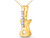 1/20 Carat (ctw Clarity I2-I3) Diamond Electric Guitar Charm Pendant Necklace in 10K Yellow Gold with Chain