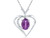 3/4 Carat (ctw) Lab-Created Amethyst Heart Pendant Necklace in Sterling Silver