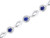 3.12 Carat (ctw) Lab Created Blue Sapphire Tennis Bracelet in Sterling Silver with Diamonds 1/10 Carat (ctw)