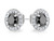 1.45 Carat (ctw) Black Diamond and Lab-Created White Topaz Halo Stud Earrings in Sterling Silver