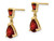1.50 Carat (ctw) Garnet Tear Drop Dangle Earrings in 14K Yellow Gold