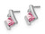 3/5 Carat (ctw) Lab Created Pink Sapphire  Earrings in 10K White Gold