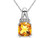 1.25 Carat (ctw) Drop Citrine Pendant Necklace in 14K White Gold with Chain