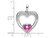 2/3 Carat (ctw) Lab Created Pink Sapphire Heart Pendant Necklace in 14K White Gold with Chain
