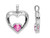 2/3 Carat (ctw) Lab Created Pink Sapphire Heart Pendant Necklace in 14K White Gold with Chain