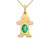 2/5 Carat (ctw) Emerald Boy Charm Pendant Necklace in 14K Yellow Gold with Chain