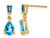 1.70 Carat (ctw) Swiss Blue Topaz Dangle Earrings in 14K Yellow Gold