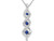 1/4 Carat (ctw) Natural Blue Sapphire Twist Pendant Necklace with Diamonds in 10K White Gold with Chain