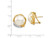 White Saltwater Cultured Mabe Pearl (12-13mm) Earrings in 14K Yellow Gold with Diamonds