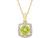 7/8 Carat (ctw) Soitaire Peridot Pendant Necklace in 10K Yellow Gold with Diamonds and Chain
