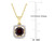1.00 Carat (ctw) Garnet Pendant Necklace in 10K Yellow Gold with Chain with Diamonds 1/10 Carat (ctw)