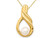 14K Yellow Gold Freshwater Cultured 6-7mm Button Pearl twist Pendant Necklace with Chain