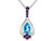 1.05 Carat (ctw) Blue Topaz & Amethyst Pendant Necklace in 14K White Gold with Chain