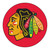 27" Red and Green NHL Blackhawks Puck Mat Round Area Rug