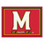 7.25' x 9.75' Red and White NCAA University of Maryland Terps Plush Rectangular Area Rug