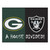 33.75" x 42.5" Green NFL House Divided Packers and Raiders Mat Area Rug