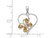2/3 Carat (ctw) Citrine Butterfly Heart Pendant Necklace in Sterling Silver with Chain