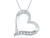 10K White Gold Heart Pendant Necklace with Accent Diamonds