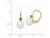 14K Yellow Gold Freshwater Cultured White Pearl 7mm Leverback Earrings with Natural Emeralds
