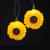 Set of 10 Yellow and Black Sunflower Novelty Incandescent Christmas Lights, 12ft Green Wire