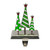 7" Silver, Green and White Christmas Tree Trio Stocking Holder