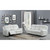 34" x 78" Blanche White Modern Style Power Console Reclining Loveseat