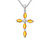 9/10 Carat (ctw) Natural Citrine Cross Pendant Necklace in Sterling Silver with Chain