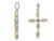 9/10 Carat (ctw) Natural Citrine Cross Pendant Necklace in Sterling Silver with Chain