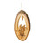 4" Brown Wooden Flight to Egypt Nativity in Bark Slice Hanging Ornament