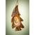 5" Brown Wooden Nativity with Wolf in Bark Slice Hanging Ornament