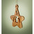 3" Brown Wooden Star Shaped Hanging Ornament with Notched Edge