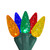 Set of 50 Faceted Multi Color LED C6 Christmas Lights - Green Wire