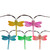 10 Battery Operated Vibrantly Colored LED Dragonfly Garden Patio Umbrella Light - 27.58 ft Brown Wire
