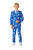 Blue and White Snowman Boy Child Christmas Suit - Small