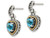 2.00 Carat (ctw) Blue Topaz Heart Earrings in Sterling Silver with 14K Gold Accent