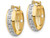 Accent Diamond Huggie Hoop Hinged Earrings in 14K Yellow Gold