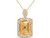 6.20 Carat (ctw) Emerald-Cut Citrine Pendant Necklace in Yellow Plated Sterlng Silver with Chain and White Topaz