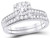 1.25 Carat (ctw G-H, I1) Princess-Cut Halo Diamond Engagement Ring Bridal Wedding Set in 14K White Gold - 08GDG84106W-6