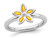 Citrine Flower Ring 1/3 Carat (ctw) in Sterling Silver