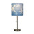 Zeckos Brushed Nickel Finish Table Lamp Coastal Blue Starfish Shade