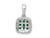 1/6 Carat (ctw) Natural Cluster Emerald Halo Pendant Necklace in 14K White Gold with Chain and Accent Diamonds