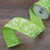 Green with White Floral Design Wired Craft Ribbon 2.5" x 10 Yards