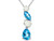 1.85 Carat (ctw) Lab-Created Opal and Blue Topaz Drop Pendant Necklace in 14K White Gold with Chain