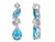 1.85 Carat (ctw) Lab-Created Opal and Blue Topaz Drop Pendant Necklace in 14K White Gold with Chain