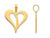 14K Yellow Gold OPen Heart Charm Pendant Necklace with Chain