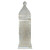 30.5" White and Gold Moroccan Style Pillar Candle Floor Lantern