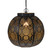 14.5" Black and Gold Moroccan Style Hanging Lantern Ceiling Light Fixture