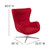 40.5" Red Fabric Swivel Wing Chair and Ottoman Set