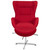 40.5" Red Fabric Swivel Wing Chair and Ottoman Set