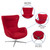 40.5" Red Fabric Swivel Wing Chair and Ottoman Set